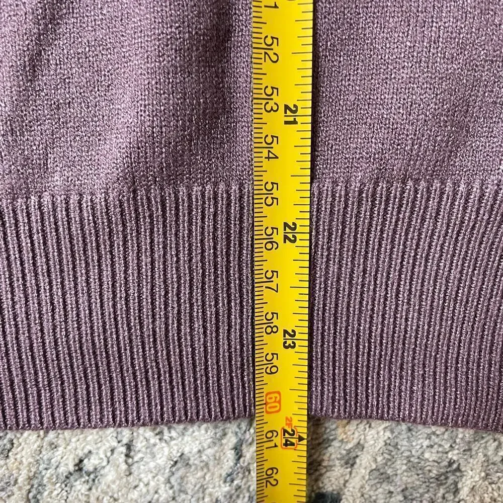 Luxury Cashmere-Feel Turtleneck Sweater | Smoky Plum, Business Capsule, S, M New